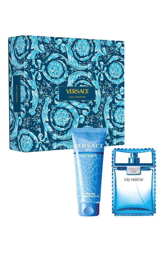 Versace Man Eau Fraîche Eau De Toilette Gift Set $131 Value In Blue
