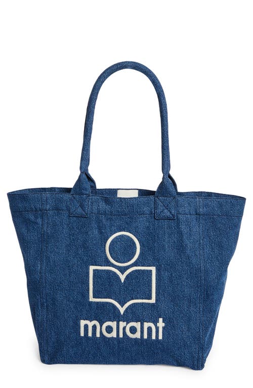 Isabel Marant Small Yenky Logo-embroidered Tote Bag In Blue