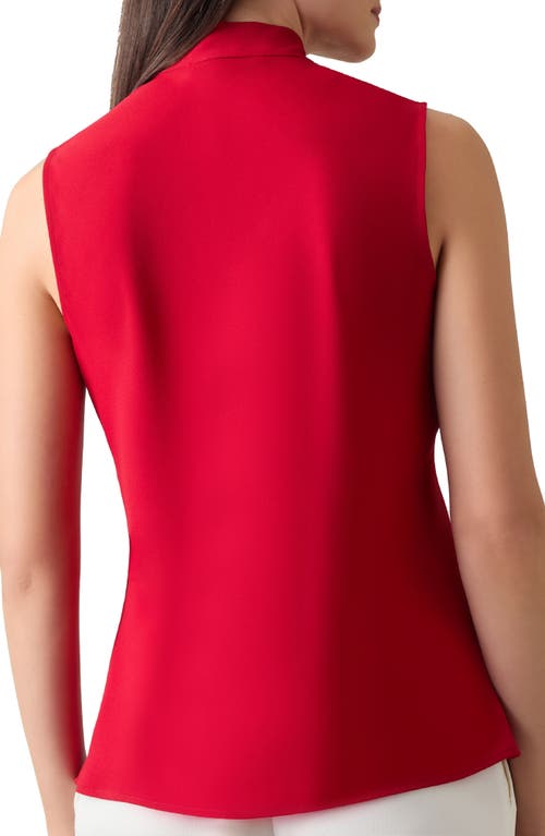 Kasper Tie Front Sleeveless Stretch Top In Fire Red