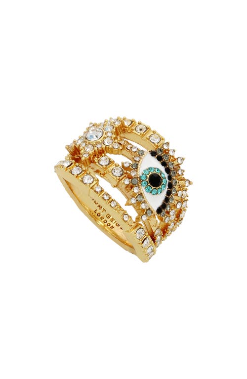 Crystal Evil Eye Cocktail Ring