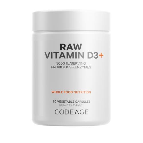 Codeage Raw Vitamin D3+ 5000 IU, Omega-9, Probiotics, Digestive Enzymes, Raw Fruits & Greens, 60 ct in White at Nordstrom