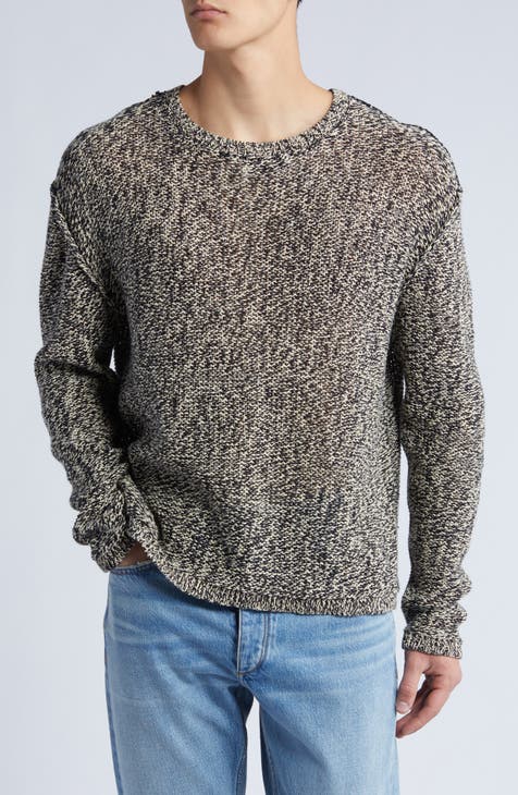 Jumpers & Cardigans  Cyrillus Mens Marled Sweater With Round Neckline Blue  Marl — Chico Spans