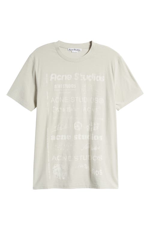 Acne Studios Everest Multi Logo Graphic T-shirt In Herb Green