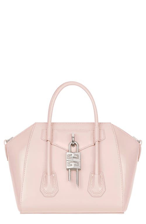Givenchy Mini Antigona Lock Leather Satchel in 681-Light Pink