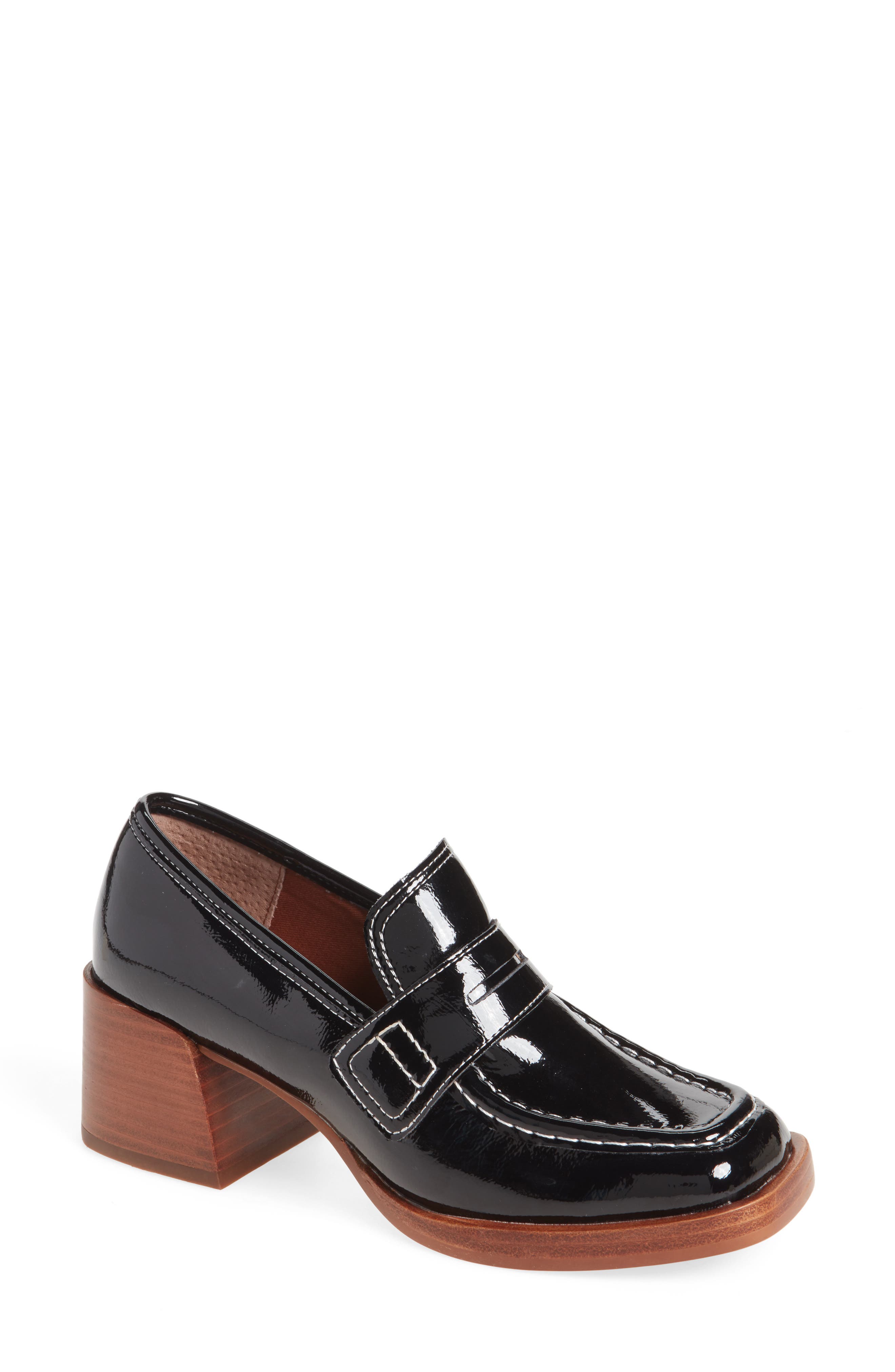 stacked heel steve madden loafer