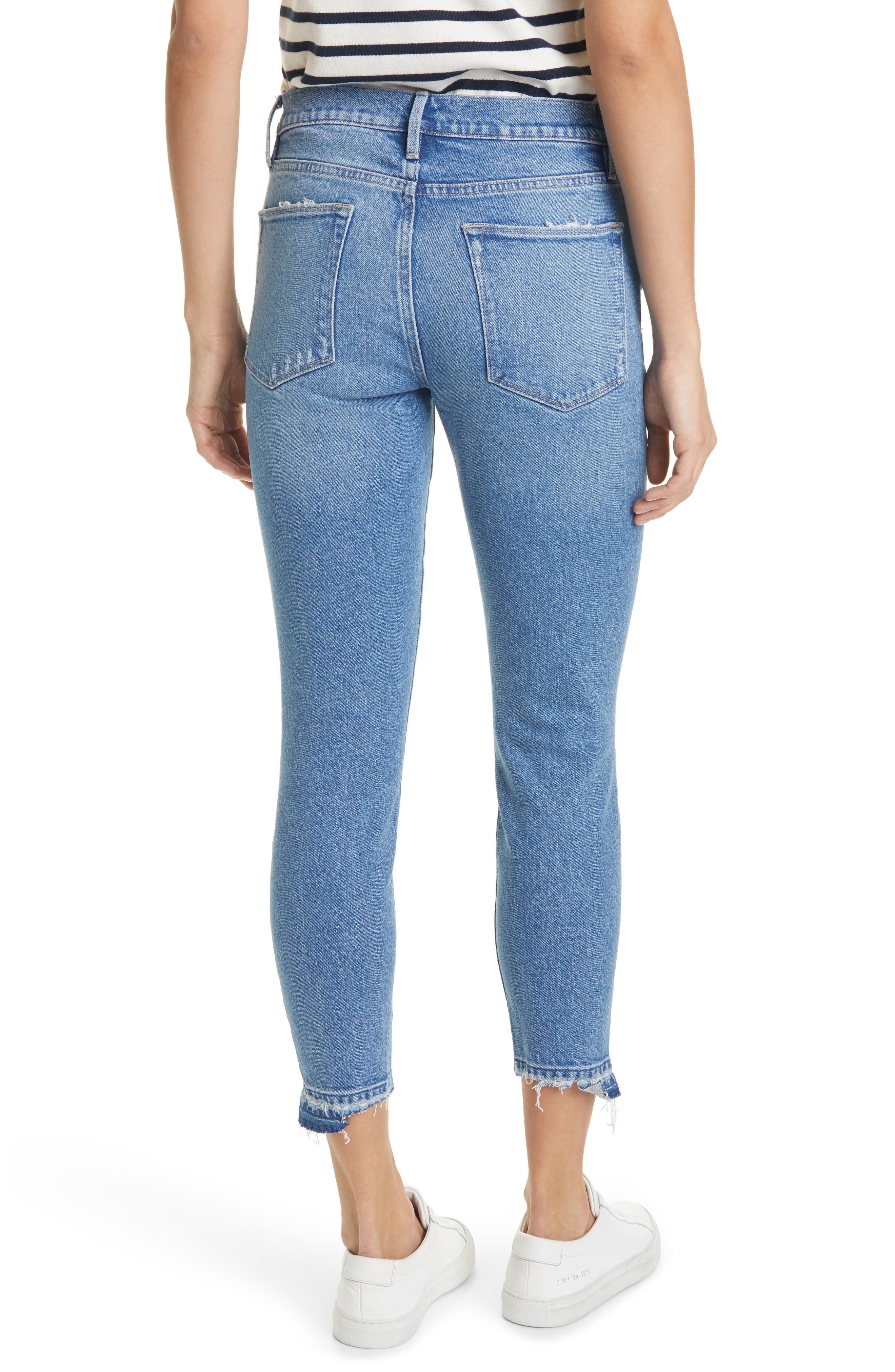 frame le high waist crop skinny jeans