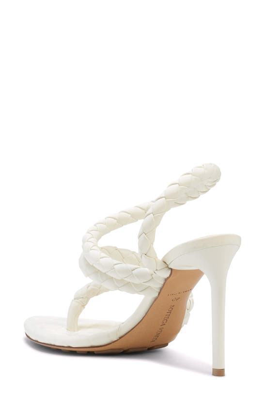 Shop Bottega Veneta Leaf Ankle Strap Sandal In White