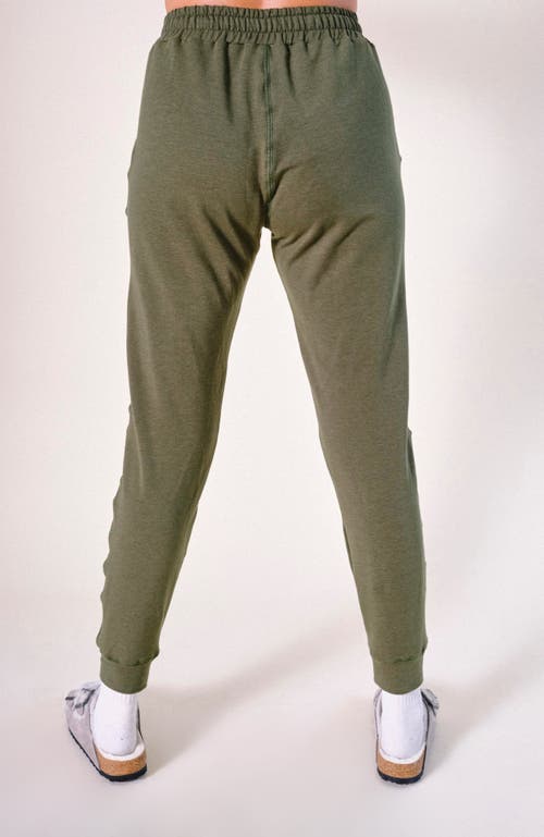 Shop Poplinen Plus Agnes Organic Cotton + Tencel Jogger Pant In Moss