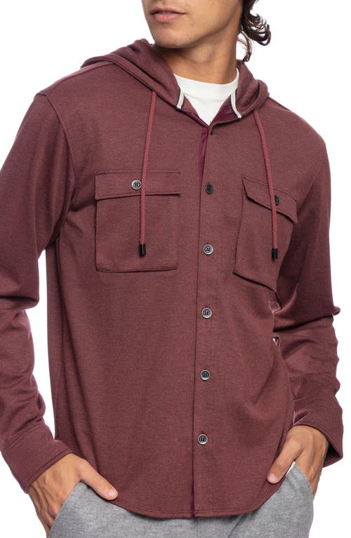 Fundamental Coast Talbot Hooded Button-Up Shirt in Salsa