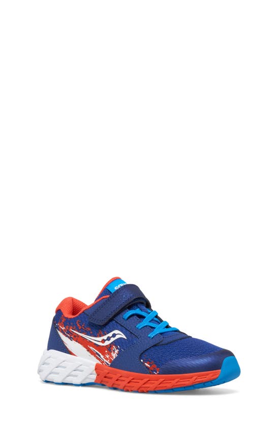 Shop Saucony Kids' Wind A/c 2.0 Sneaker In Navy/ Red/ Whi