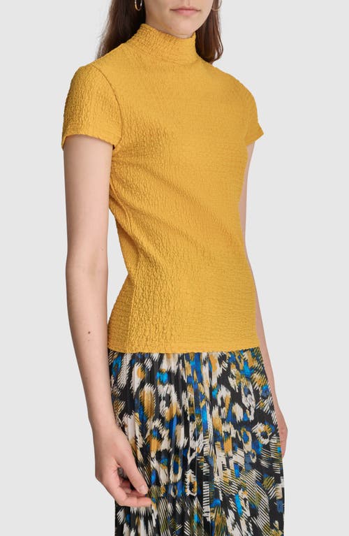 Shop Dkny Pucker Knit Top In Goldenrod