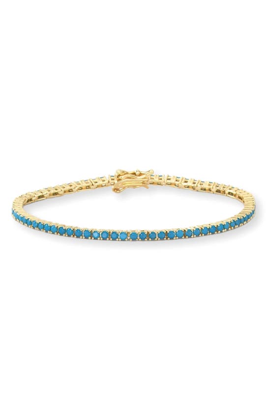 Shop Melinda Maria Baby Heiress Cubic Zirconia Bracelet In Turquoise/ Gold
