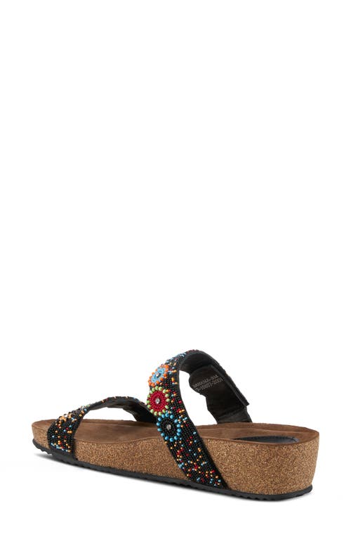 Azura By Spring Step Bahama Embellished Slide Sandal In Black Multi