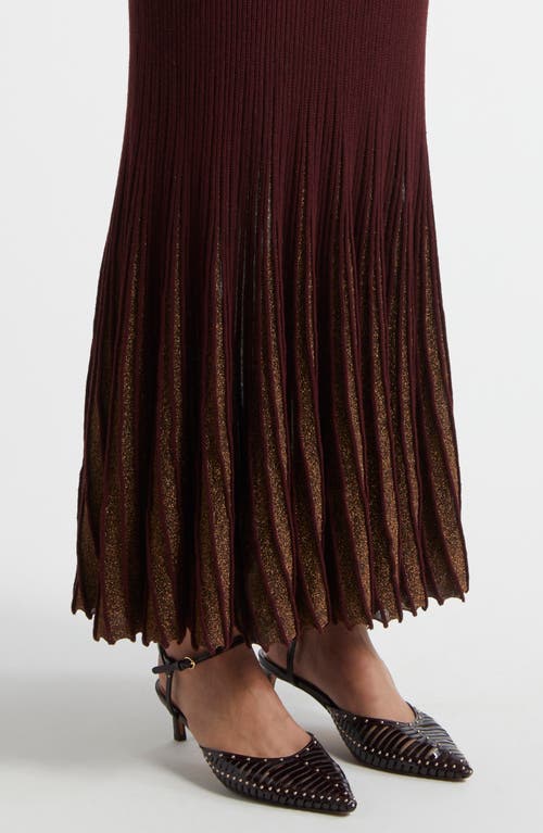 Ulla Johnson Mila Shimmer Ribbed Maxi Sweater Dress In Amaranthus