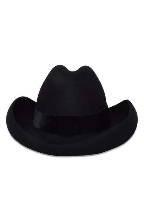 Gigi Burris Millinery Belle Felt Western Hat In Black
