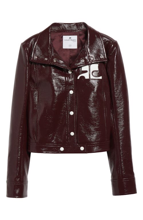 Shop Courrèges Re-edition Vinyl Jacket In Burgundy