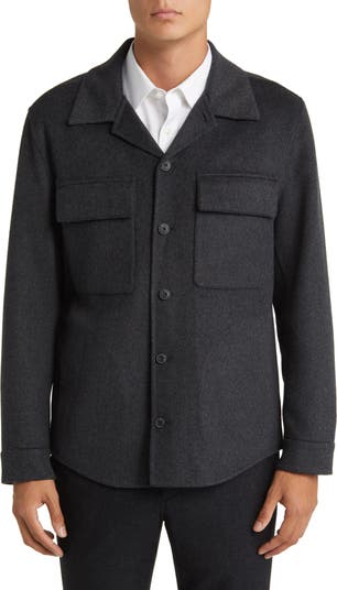 Recycled Wool Blend Shirt Jacket