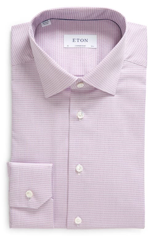 Eton Contemporary Fit Textured Twill Dress Shirt Medium Pink at Nordstrom, - R