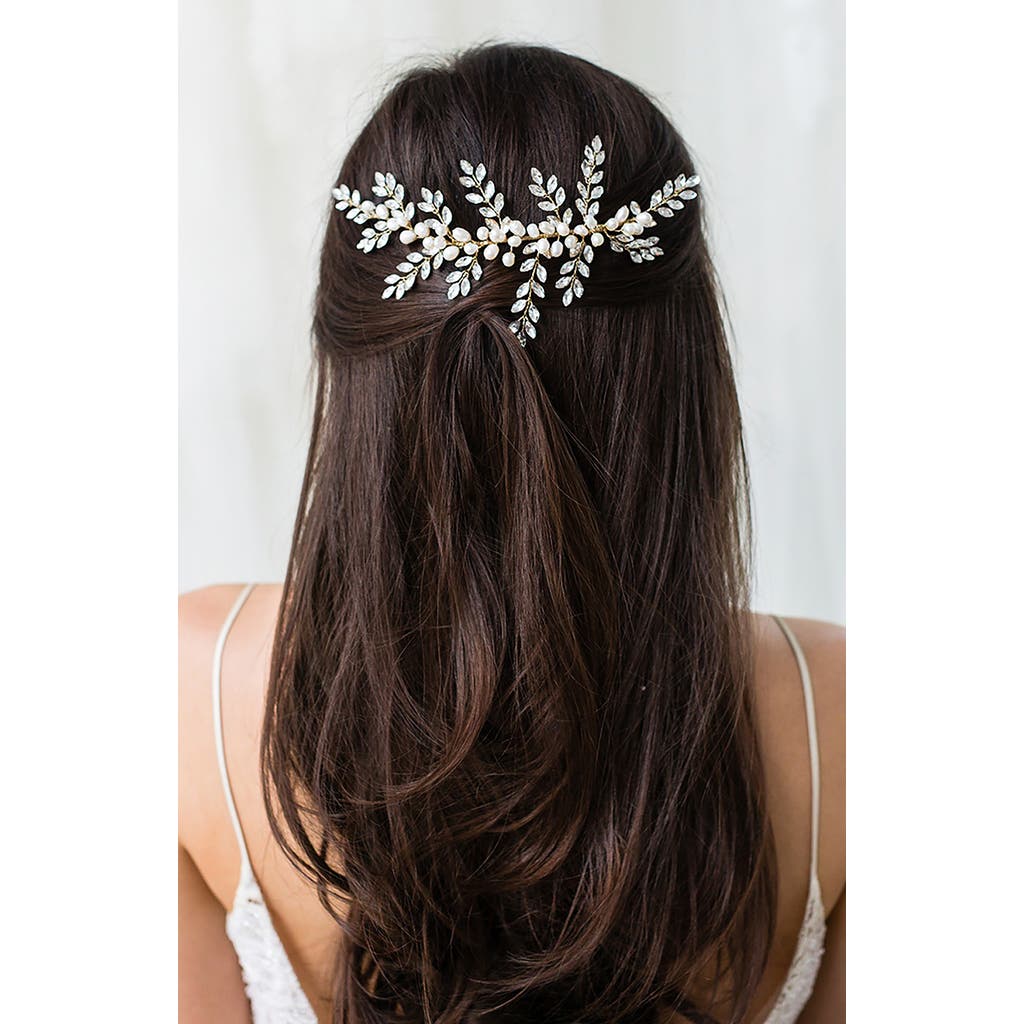 Brides And Hairpins Brides & Hairpins Rumi Crystal & Pearl Halo Comb In White