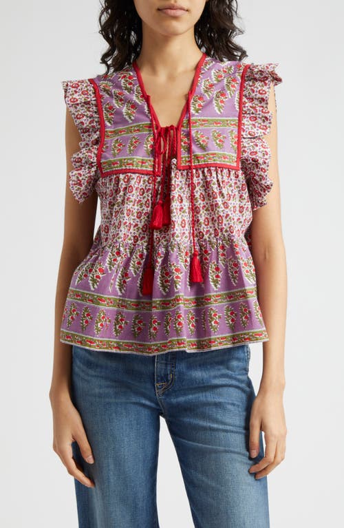 MILLE Chelsea Ruffle Cotton Blend Top at Nordstrom,