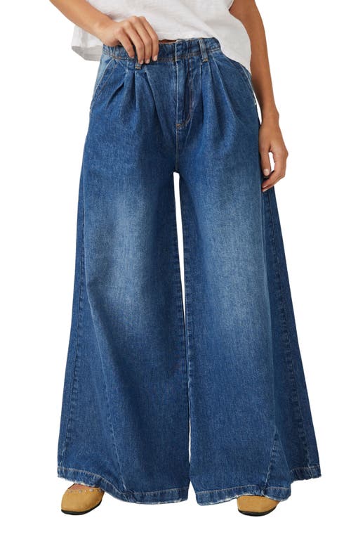 Free People Equinox Wide Leg Trouser Jeans in Lake Life