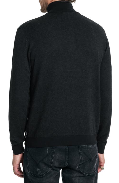 JOHN VARVATOS JOHN VARVATOS GRAND BIRDSEYE HALF-ZIP COTTON & CASHMERE PULLOVER 