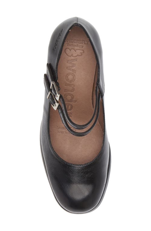 Wonders Platform Mary Jane Pump In Black Patent Leather