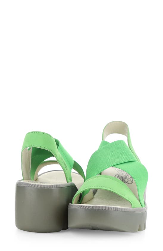 Shop Fly London Taji Platform Slingback Sandal In Green Cupido