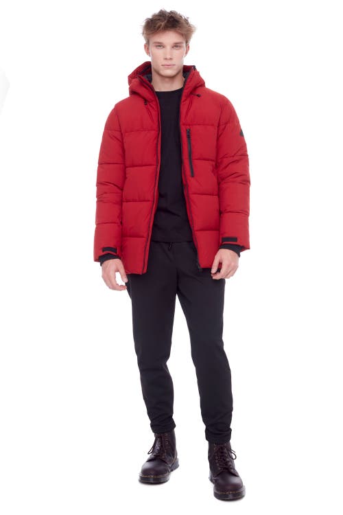 Alpine North Banff Men's Vegan Down (recycled) Mid-weight Quilted Puffer Jacket In Deep Red