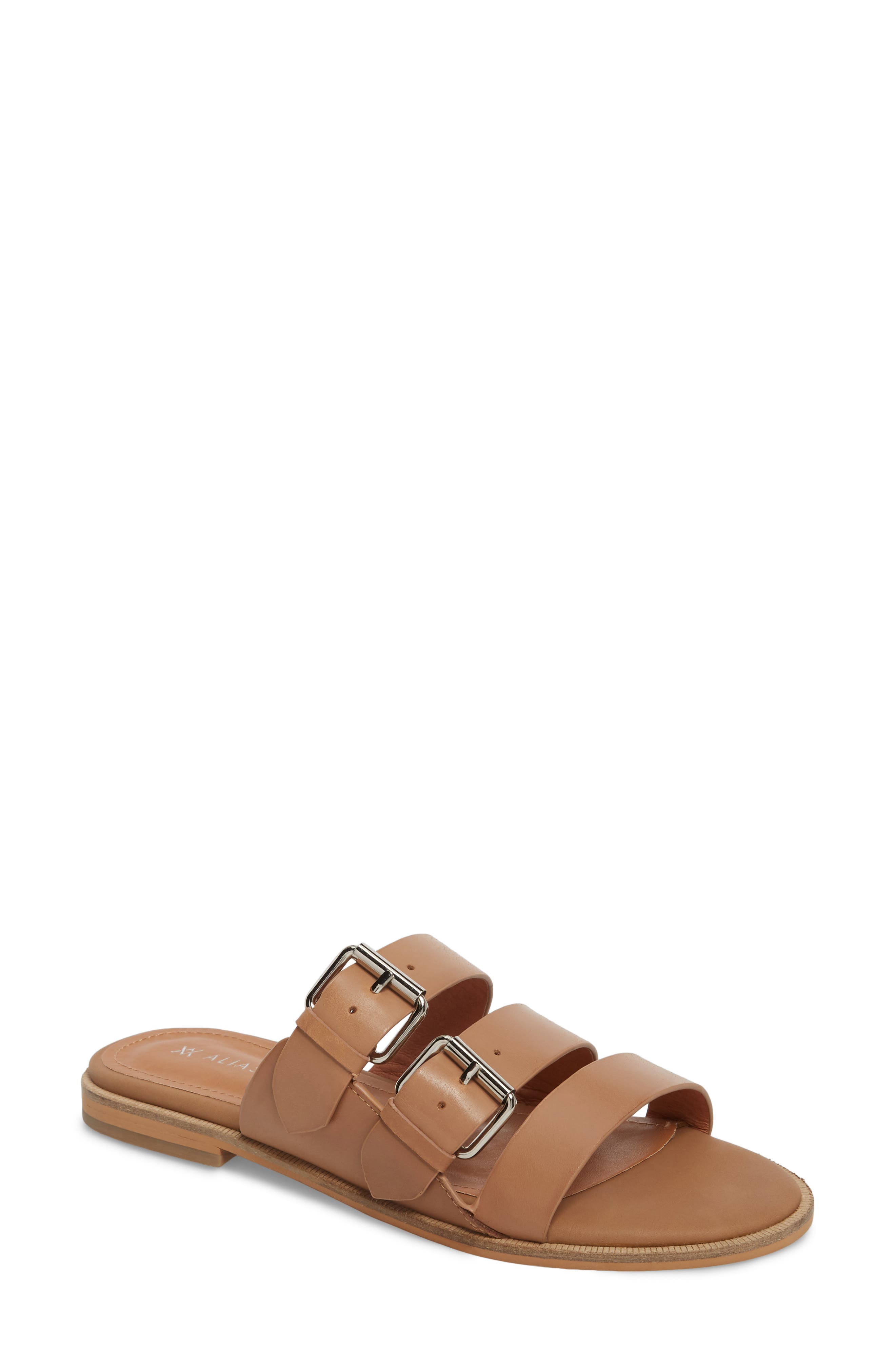 Alias Mae Theatre Buckled Slide Sandal, Brown