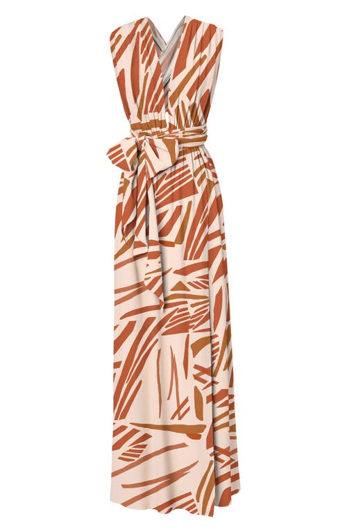 DIARRABLU Mailys Halter Neck Wrap Dress in Cream/orange