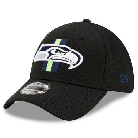 Men's New Era x Alpha Industries Black Seattle Seahawks A-Frame 9FORTY  Trucker Snapback Hat