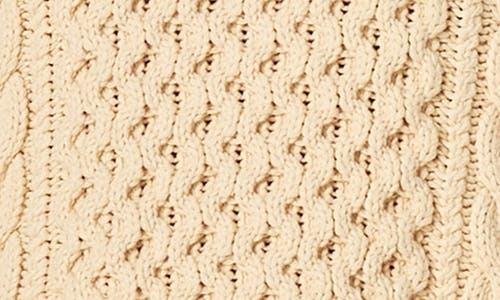 English Factory Cable Stitch Long Sleeve Sweater Dress In Cream