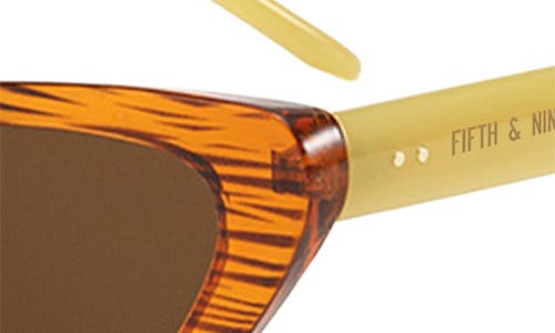 Fifth & Ninth Freya 53mm Gradient Polarized Cat Eye Sunglasses In Torte/lime