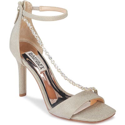 Badgley Mischka Erika Crystal Cross Strap Sandal