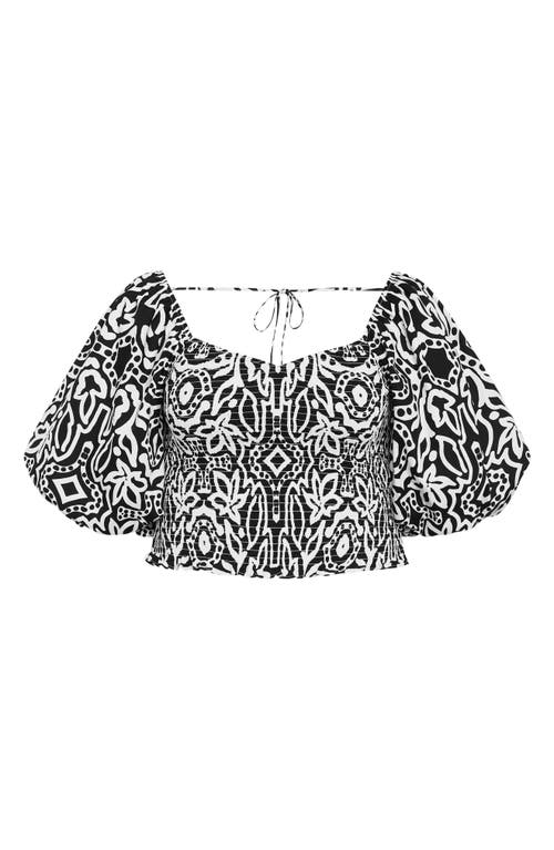 CITY CHIC CITY CHIC AMARI PUFF SLEEVE CROP TOP 