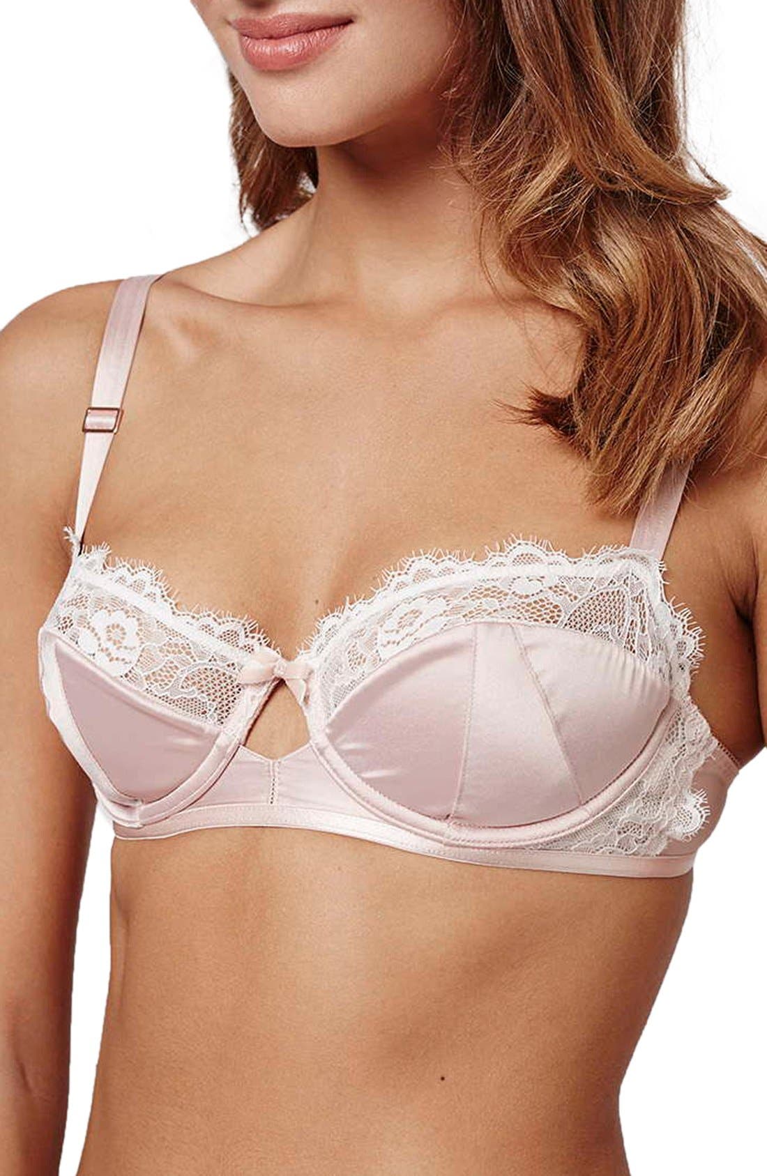 'Sandy' Satin & Lace Underwire Bra Nordstrom