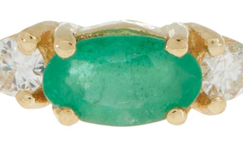 Bony Levy El Mar Emerald & Diamond Stackable Ring In 18k Yellow Gold