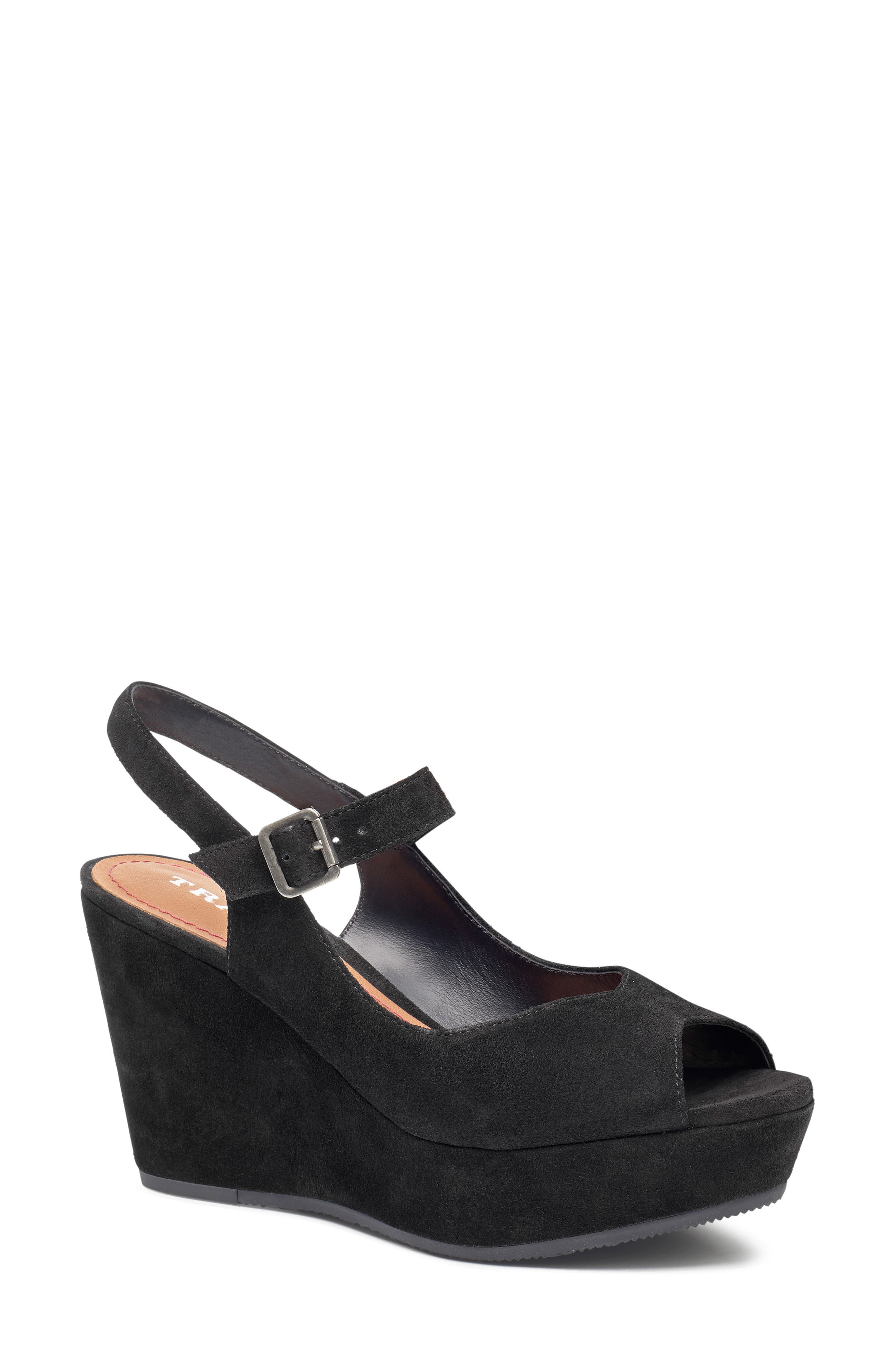 Trask Tessa Platform Wedge, Black