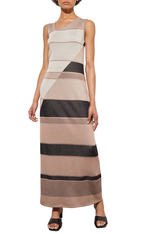 Shop Ming Wang Stripe Sleeveless Maxi Dress In Java