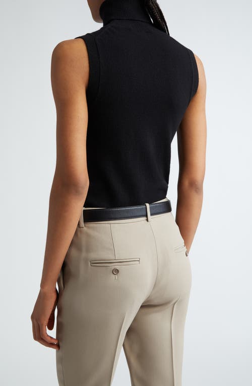 Michael Kors Sleeveless Cashmere Knit Turtleneck Top In Black