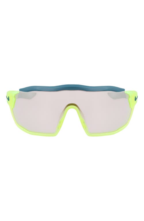 Nike Show X Rush 58mm Shied Sunglasses In Matte Volt/chrome Mirror