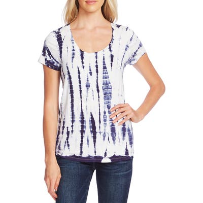 Vince Camuto Tie Dye Scoop Neck Tee, Ivory