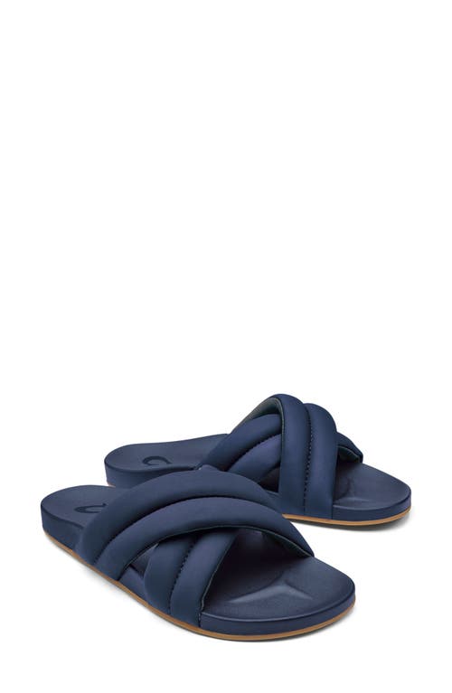 Shop Olukai Hila Water Resistant Slide Sandal In Moonlit Ocean/moonlit Ocean