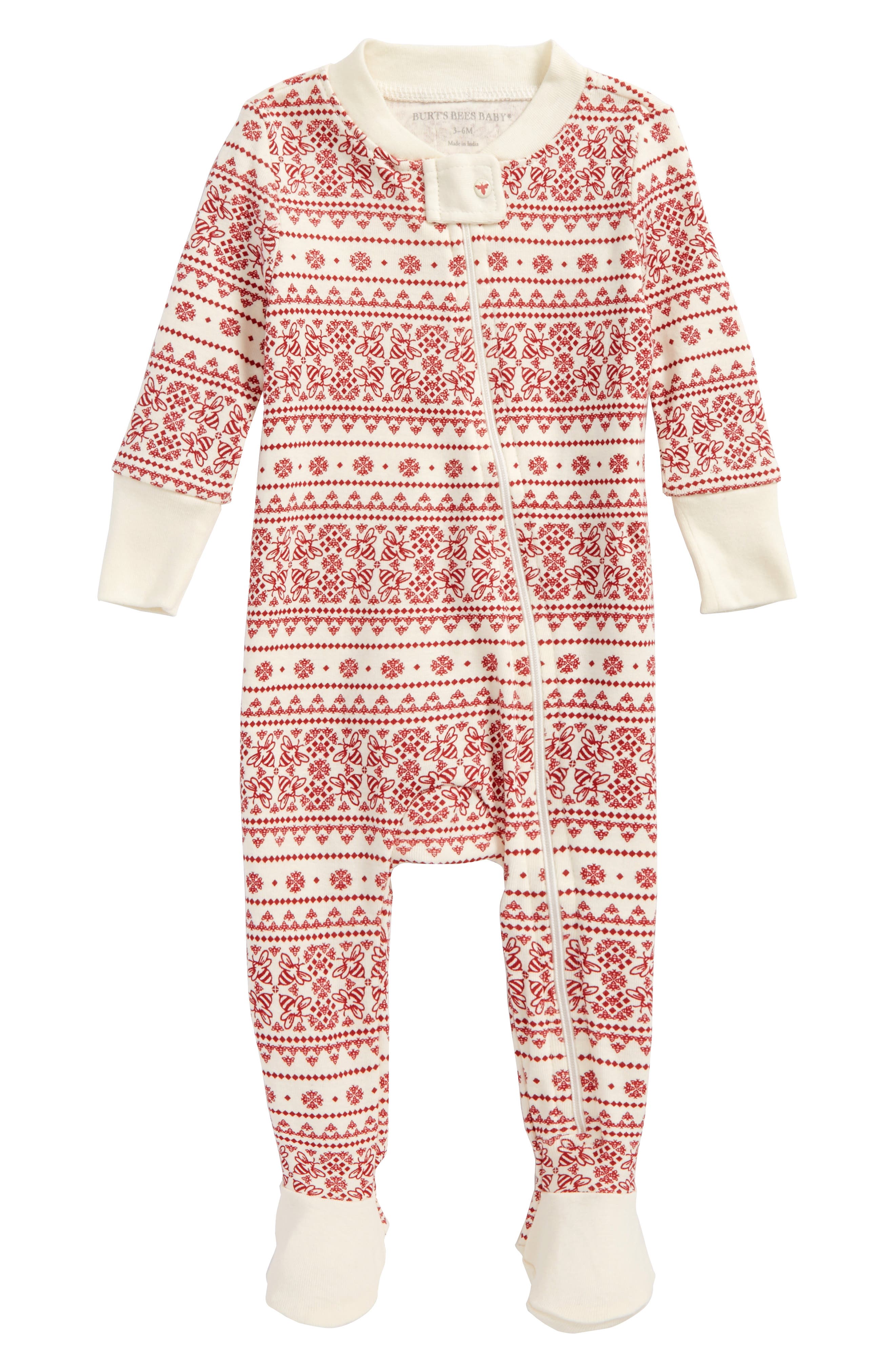 Burt's Bees Baby Fair Isle Fitted OnePiece Footed Pajamas (Baby