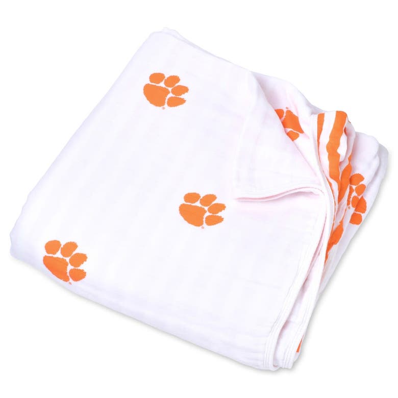 Shop Three Little Anchors Infant  Clemson Tigers 47" X 47" Muslin 4-layer Blanket In White