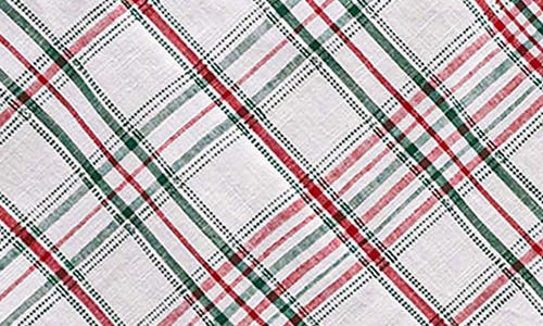 Juliska Merry Tartan Tablecloth, 60" X 120" In White/mulberry