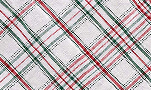 Shop Juliska Merry Tartan Tablecloth In White/mulberry