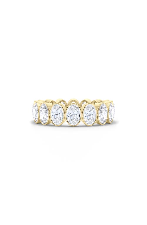 Hautecarat Oval Cut Lab Created Diamond Eternity Ring In Yellow Gold