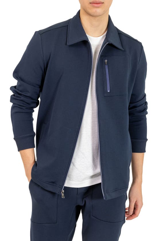 Pino By Pinoporte Stretch Cotton Blend Jacket In Navy
